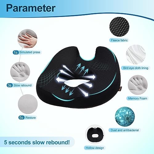 Donut Pillow Chair Seat Cushion, Memory Foam Firm Coccyx Pad Donut Standard - Picture 5 of 8