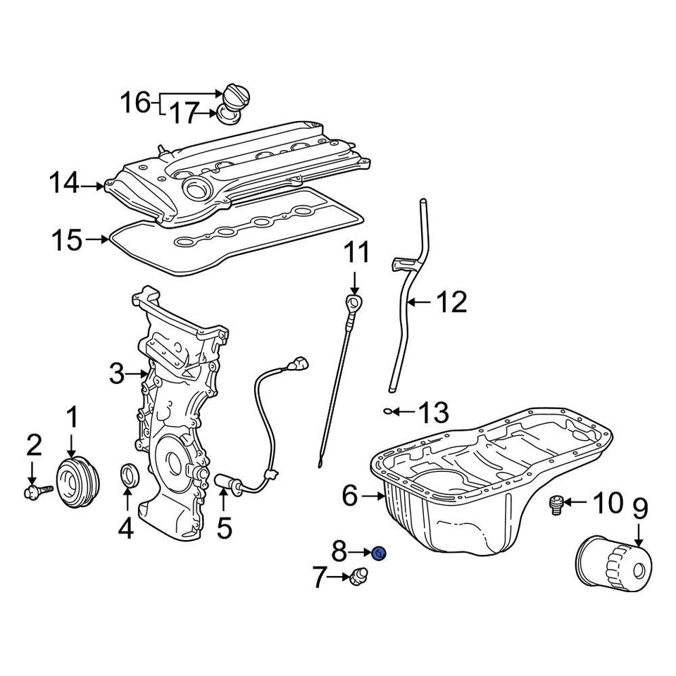 For Toyota Tacoma 1995-2024 Toyota 9043012031 Engine Oil Drain Plug Gasket Foto 4 de 4