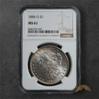 1884-O Morgan Silver Dollar $1 - NGC MS61 - New Orleans