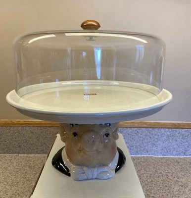 Jam Bon Cheese Plate with Acrylic Dome Department 56 Pre Owned