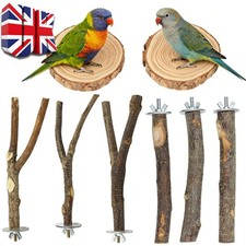 8Pcs Bird Cage Branch Wood Parrot Stand Branch for Macaws Cockatiels Budgies A