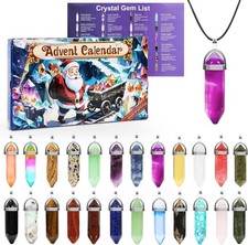 Crystal Gemstone Holiday Advent Calendar 2025, 24 Days Christmas Countdown with