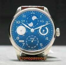 IWC Portuguese Perpetual Calendar Hemisphere Moon 18K White Gold IW503203 New !