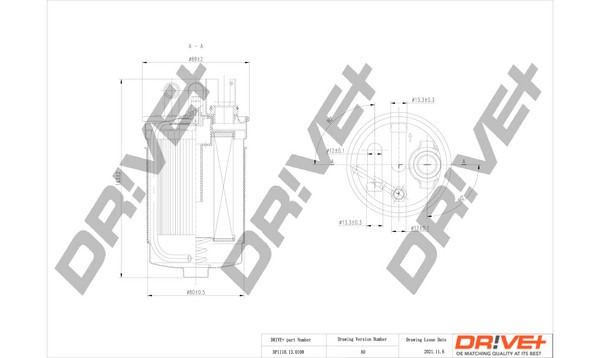 Dr!ve+ DP1110.13.0108 Fuel Filter for AUDI,SKODA,VW