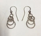 Lot of Two Vintage .925 Sterling Silver 5 Rings Dangle Earrings