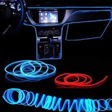 Car Interior LED EL Wire Neon Strip Light Ambient USB 1M 3M 5M Flexible AU
