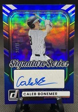 2026 Donruss Signature Series Blue Holo Auto Caleb Bonemer RC #28/75 White Sox