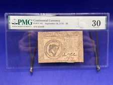 CC-81 SEPTEMBER 26, 1778 $8 EIGHT DOLLARS CONTINENTAL CURRENCY NOTE PMG VF-30
