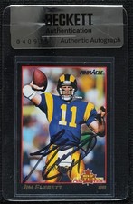 BAS 1993 Pinnacle Men of Autumn Jim Everett #42 Seal of Authenticity Auto 3c7