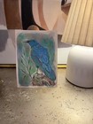 Original Blue Crow Painting 5x7, Bird Painting, Signed — photo 5