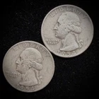 90% Silver - Set of 2 - Pre-1965 Constitutional Washington Quarter  - M2-46