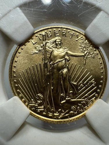 2015 $5 American Gold Eagle – Gold Breaks Slab – 1/10 oz Fine Gold