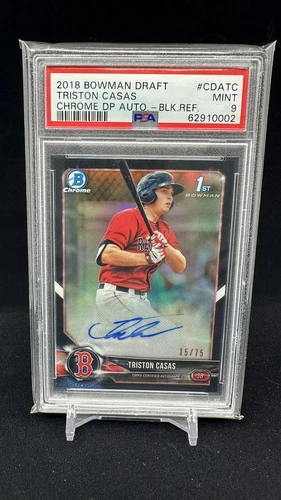Triston Casas 2018 Bowman Chrome #CDA-TC Black Refractor Auto /75 1st PSA 9