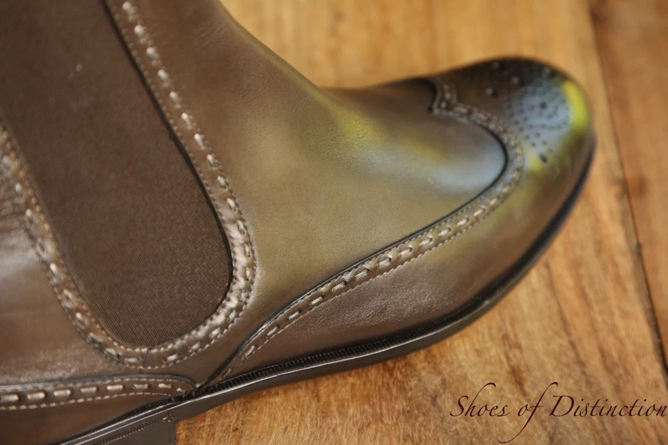 Chaussures bottes Bottega Veneta en cuir marron Brogue Chelsea hommes UK 8 US... - Photo 1/4