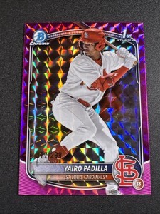 2025 Bowman Chrome 1st #BCP-236 Yairo Padilla Fuchsia Geometric Ref #077/299