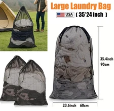 2× Large Mesh Laundry Bag for Delicate Clothes Washing Machine Washable Bags 35"