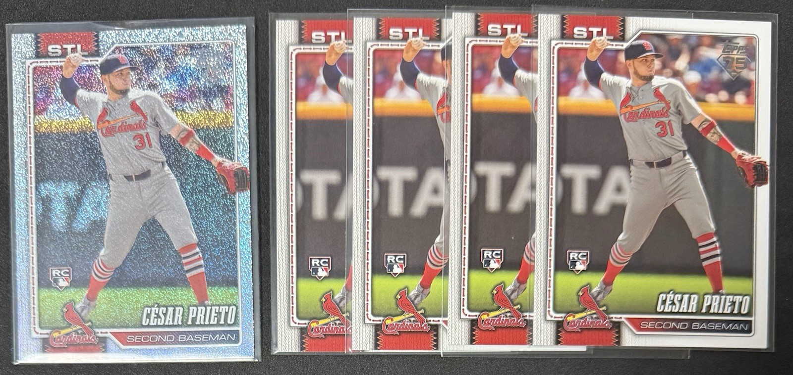 Cesar Prieto #95 | 2026 Topps Series 1 Rookie Sandglitter &Base Lot - Cardinals