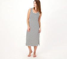 Jantzen Women's Swimsuit Sz M Sleeveless Striped Knit Cover-Up Black A602930