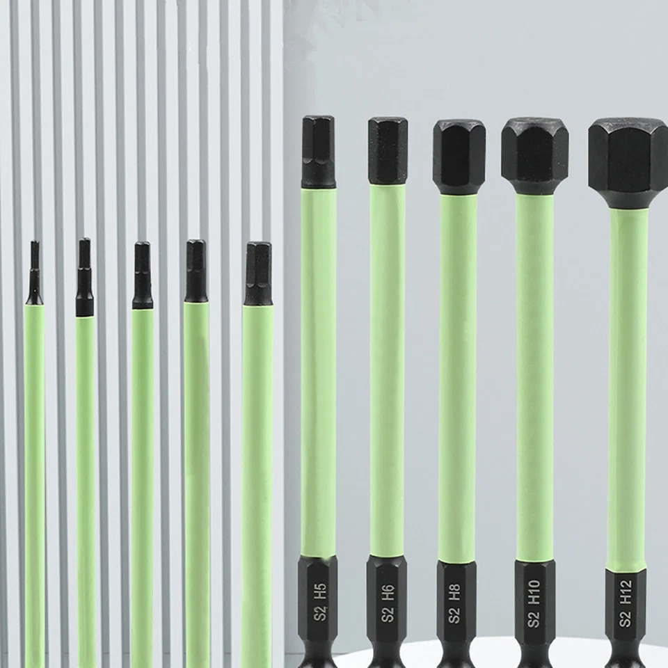 1/4" Hex Head Allen Wrench Drill Bit Set With Magnetic Tips High Hardness 10Pcs - Image 4 of 4