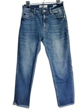 KanCan Jeans Size 5/26 Tapered Mid Rise Raw Hem Stretch 26" X 24" Factory Fade