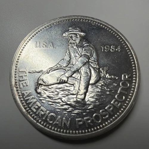 Vintage 1984 Engelhard Prospector 1 oz .999 Fine Silver Round H12