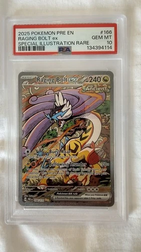 Pokemon Raging Bolt EX Prismatic Evolutions 166/131 SIR PSA 10