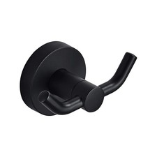 Modern Black Double Towel Bathroom Hooks Shower Wall Mount Hand Robe Holder