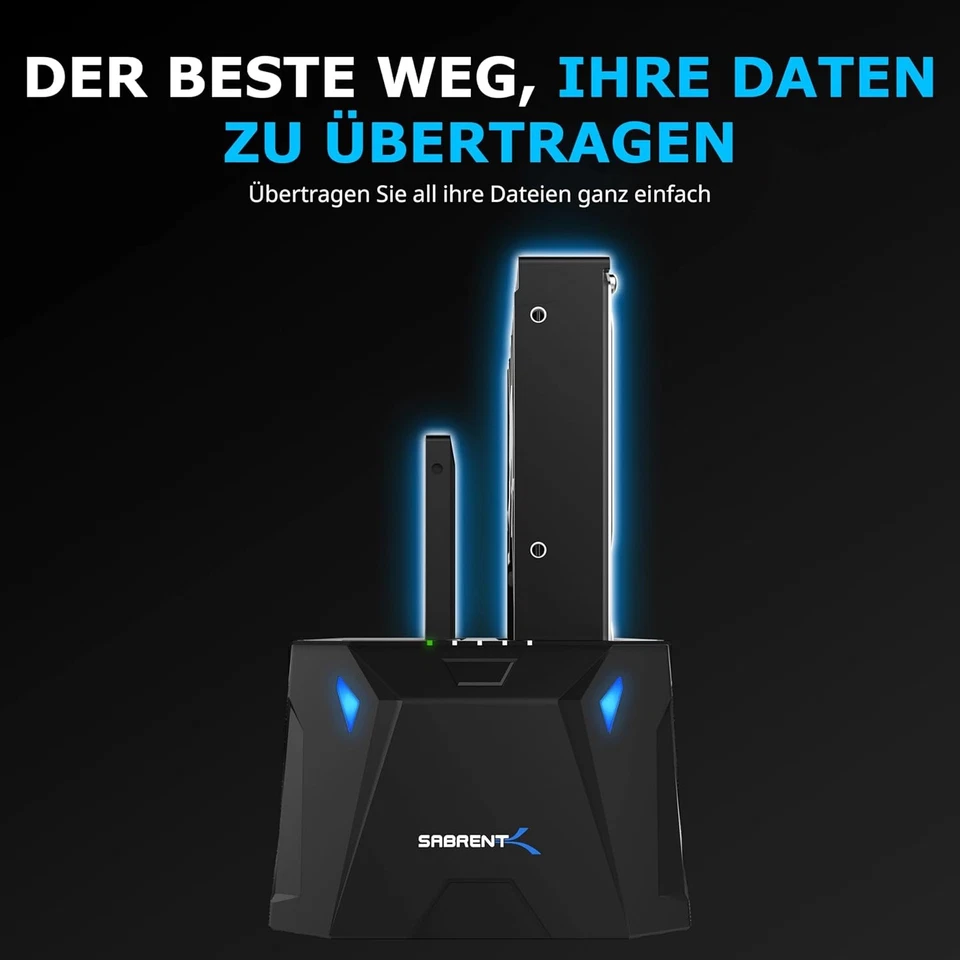 SABRENT 2 Bay USB A Dockingstation 2,5 3,5 Zoll SATA SSD HDD 5Gbps Klon 10TB - Bild 3 von 4