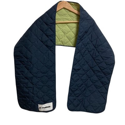 JIL SANDER Quilted Down Scarf JPPU590694 Navy Unisex Women USED