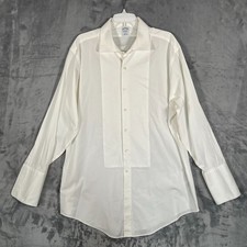 Brooks Brothers Tuxedo Dress Shirt Mens 17.5 33 Button Up Slim Fit White French