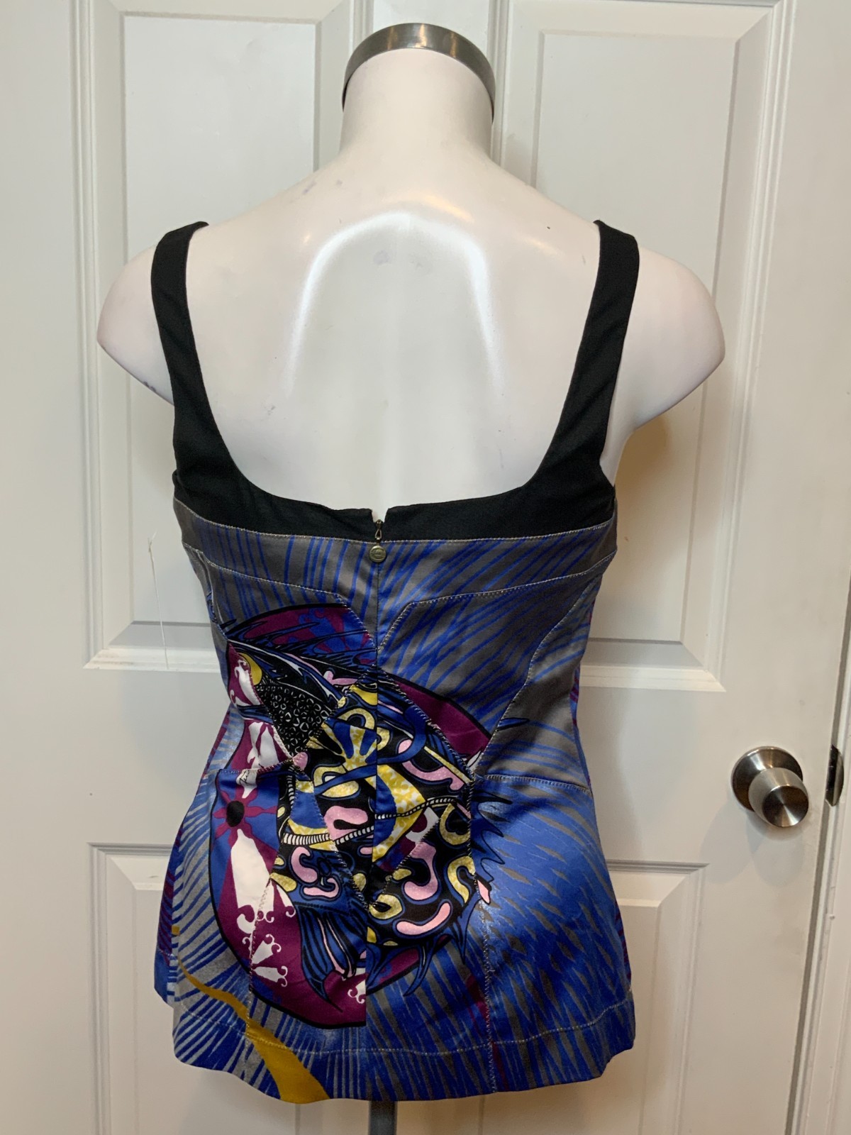 Just Cavalli Geometric Patchwork Gold Stitch Slee… - image 4