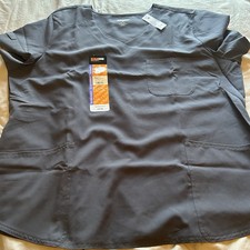 Women s ScrubStar NWT Solid Pewter Color V-Nevk Scrub Top Size 2XL 1