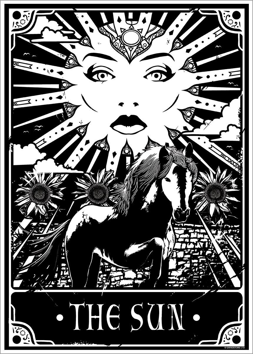 Laminated Deadly Tarot - The Sun Mini Poster