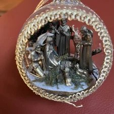 Vintage Nativity Scene Cut Out Plastic Ornament Diorama Christmas Manger Set