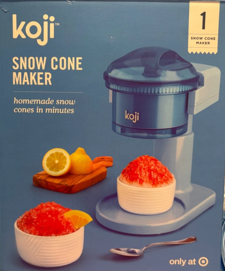 Koji Ice Shaver Blue Snow Cone Maker NEW in Original Box