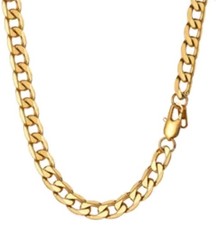 PROSTEEL Gold Plated Cuban Link Necklace 30” 12mm Heavy Hip Hop Chain Mens