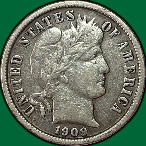 1909-O Barber Dime Choice Very Fine VF+/XF Coin #36611