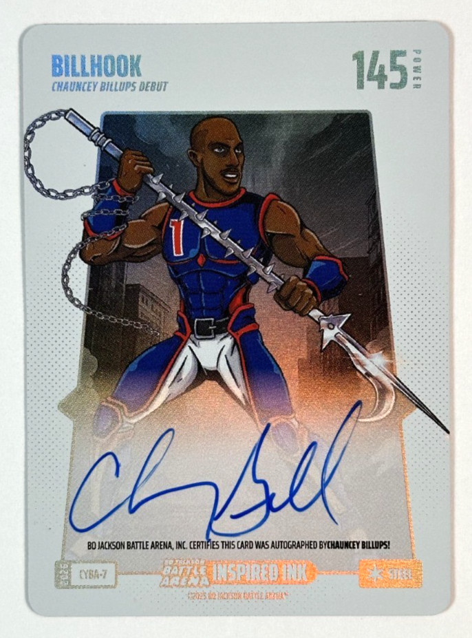 2025 Bo Jackson Battle Arena Billhook Chauncey Billups Inspired Ink Auto Steel