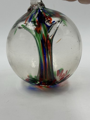 Witch Ball Glass Spirit Orb Hanging Sun Catcher Green Red Blue 4” Hand Blown A3 - Picture 3 of 9
