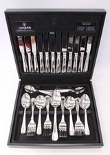 VINERS Stainless Steel 58 Piece CUTLERY SET w/ Original Wooden Canteen - B94
