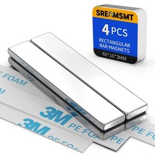 Powerful Neodymium Bar Magnets, 4 Pack Rare Earth Magnets, Heavy Duty