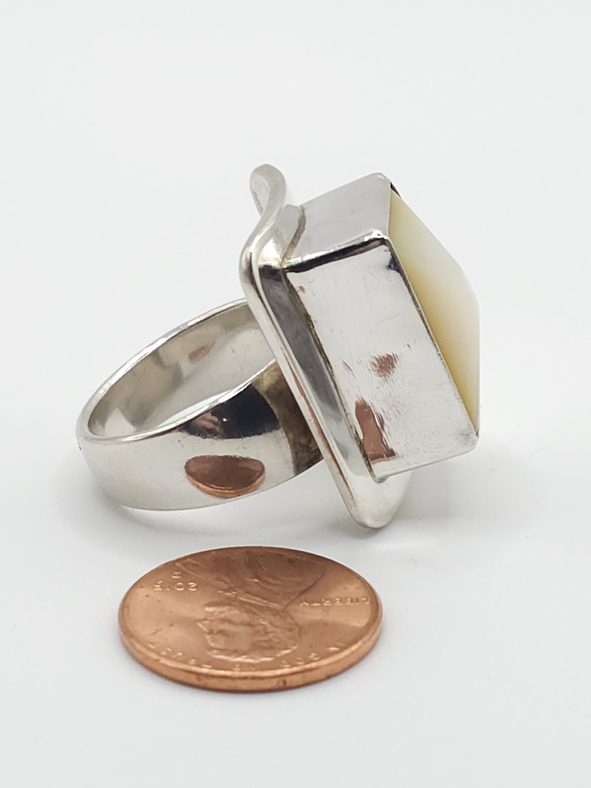 Ralph Sena Sterling MOP Statement Ring - image 5