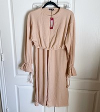 NWT Nasty Gal Ribbed Tie Sleeve 2 Piece Lounge Set Size 6