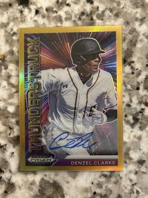 2021 Prizm Draft Baseball - Denzel Clarke Gold Auto - Thunderstruck /10 - As