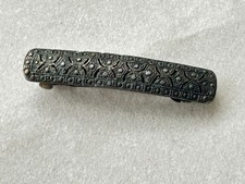 Vintage Style Antiqued Bronze Verdigris Textured Metal Hair Barrette Clip