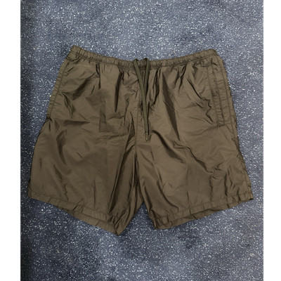 PRADA Re-Nylon Men's Brown Athletic Shorts Drawstring Logo Pockets