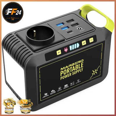 Powerstation Tragbar 24000mAh 88,8Wh 80W 230V Steckdose USB-C LED-Lampe