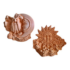 Decorazioni da parete in terracotta da appendere sole e luna la notte il giorno