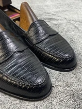 Warren Edwards Crocodile Leather shoes Mens 10.5 Made In Italy .