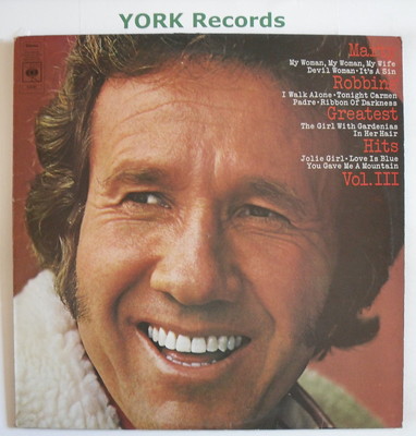 MARTY ROBBINS - Greatest Hits Vol III - Excellent Condition LP Record CBS 64591